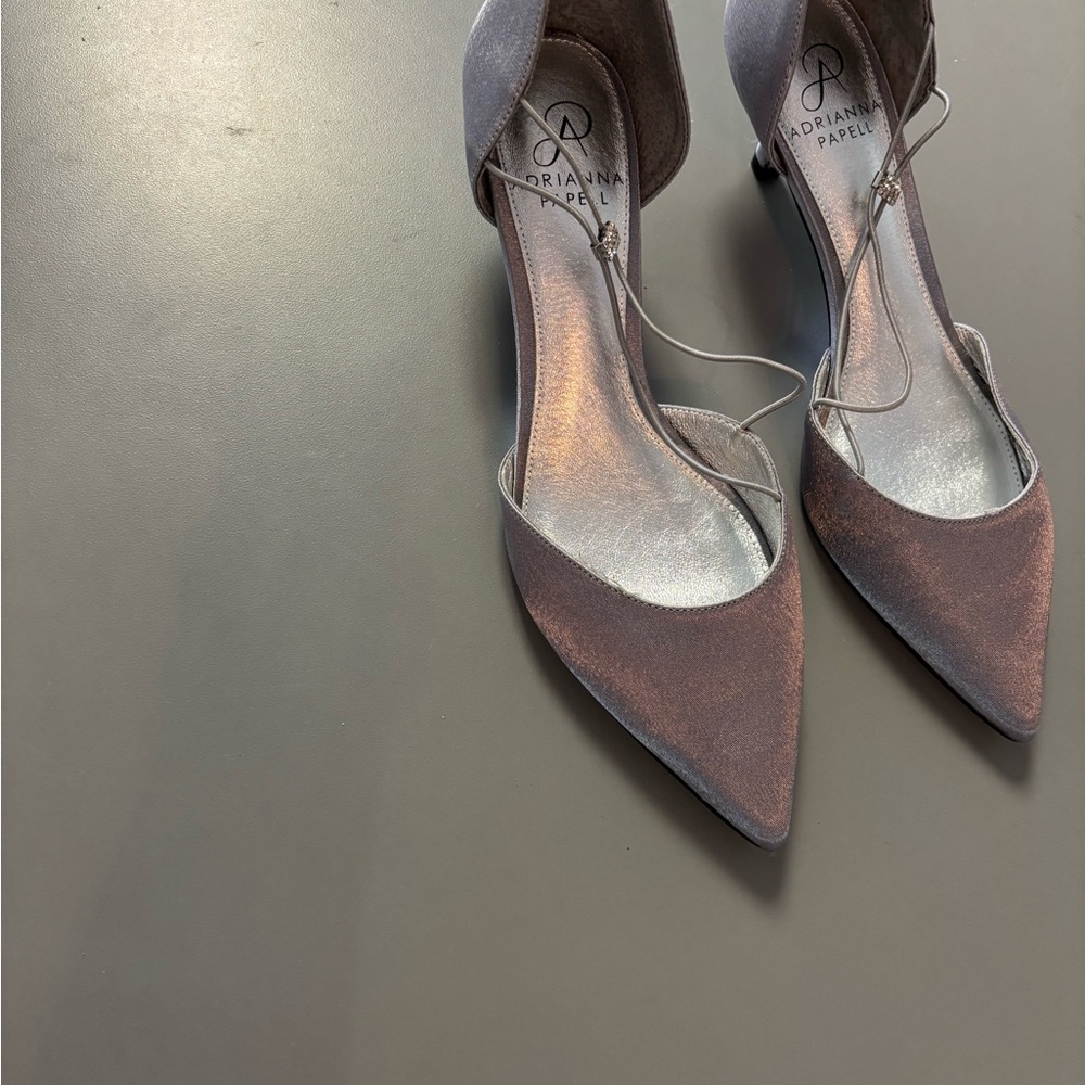 Adrianna Papell Silver Stiletto Heels Elegant Design